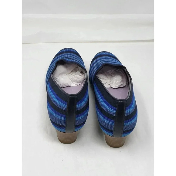 SAS Brenda Pumps Blue Striped Fabric Comfort Shoes Dress Women's Size 7W - Picture 6 of 9
